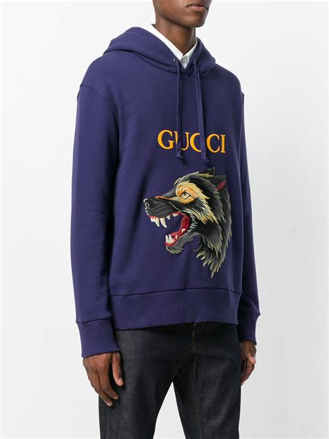 gucci wolf hoodie 3 in the world|Gucci sweatpants for men.